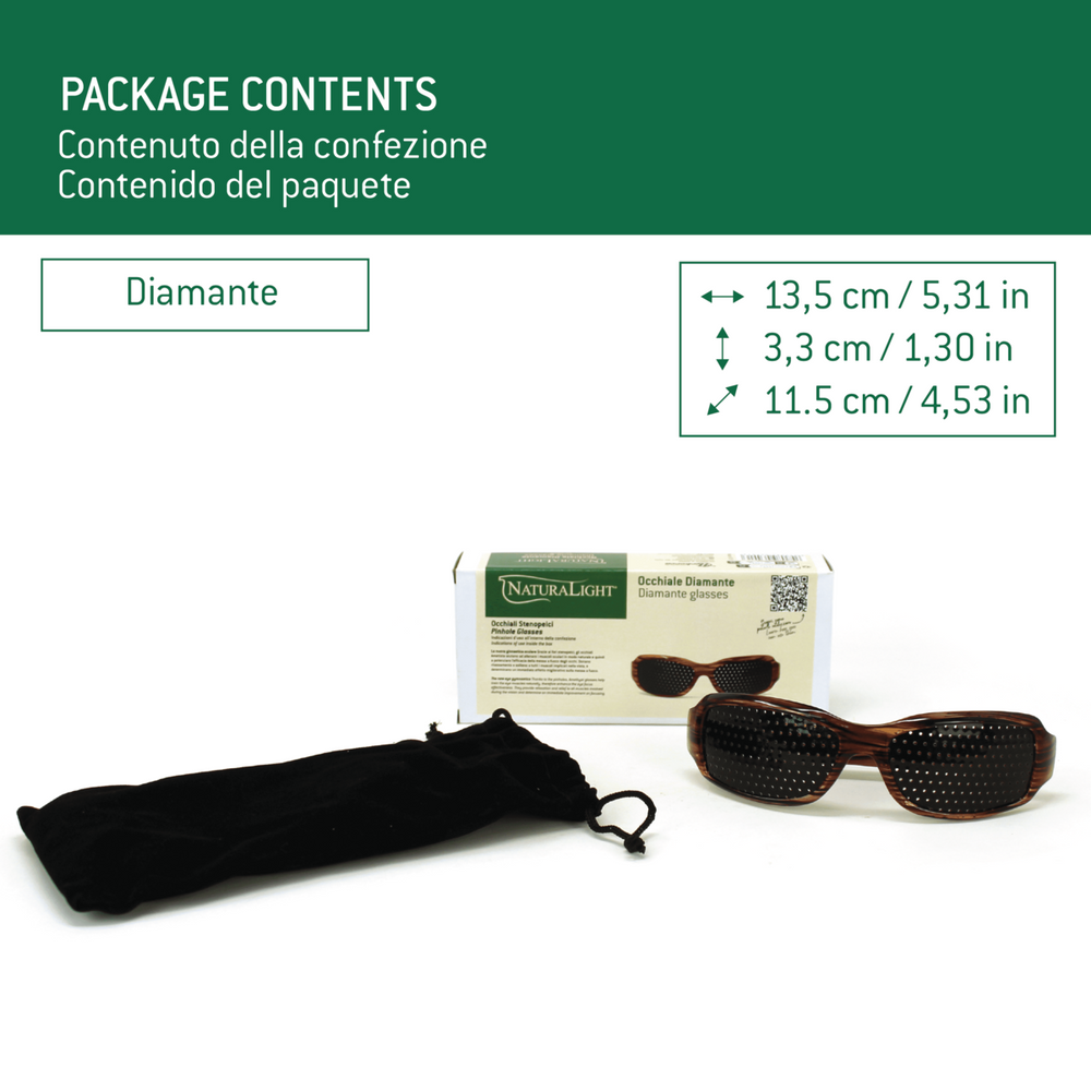 Occhiale Naturalight® Diamante - Occhiali Stenopeici per Ginnastica Oculare - dettaglio 2