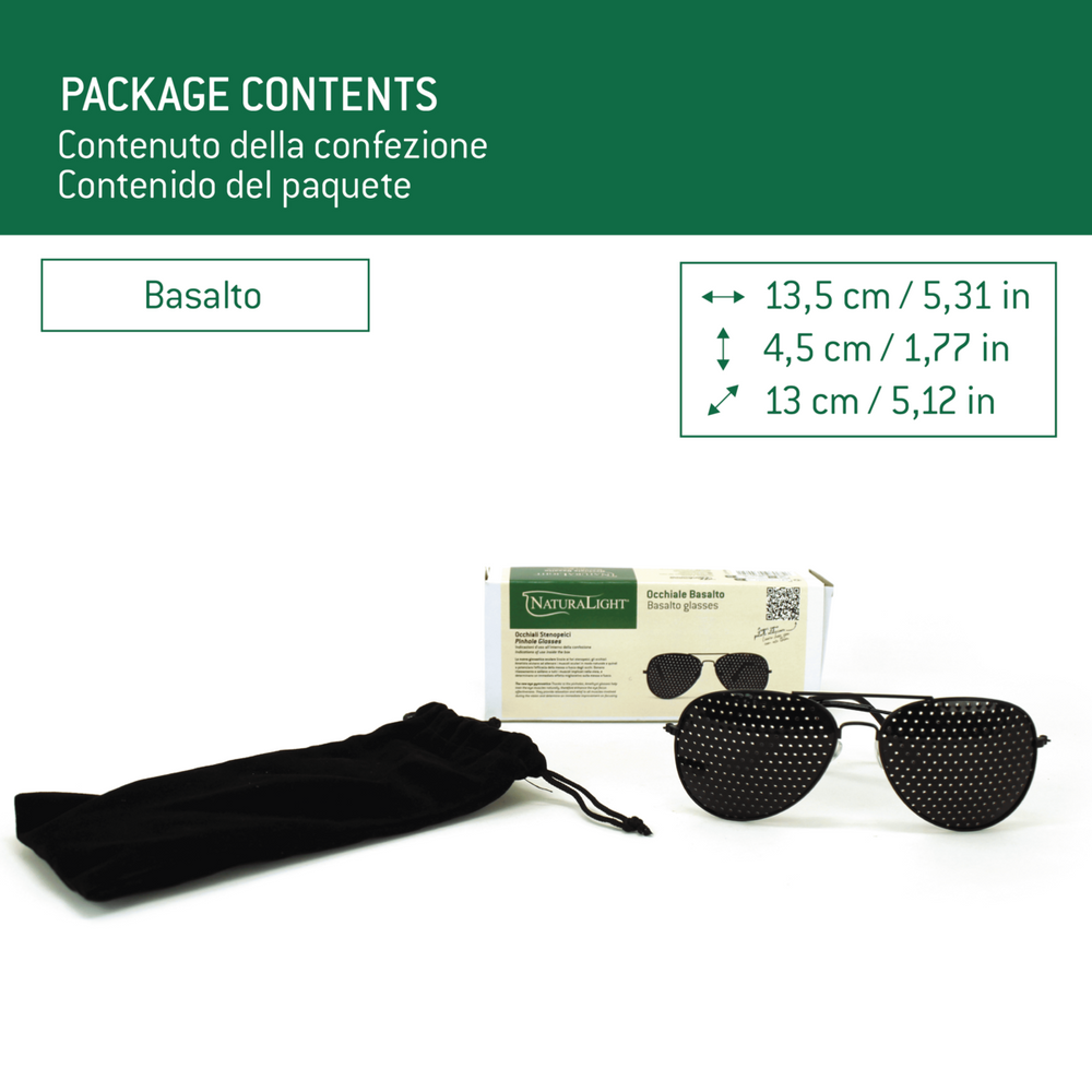 Occhiale Naturalight® Basalto - Occhiali Stenopeici per Ginnastica Oculare - dettaglio 2
