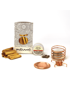 Palo Santo Sublimation Kit: Copper Aroma Diffuser + 8 Palo Santo Pequeño Sticks + Palo Santo Resin