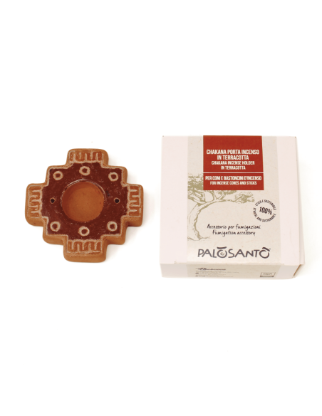 Porta-incienso Chakana de terracota para conos y varillas