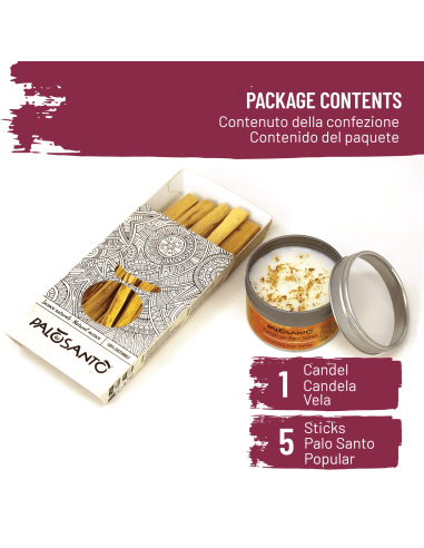 Fumigation Kit: Peruvian Palo Santo 'Popular' Sticks + Scented Candle - dettaglio 2