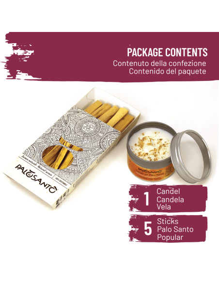 Fumigation Kit: Peruvian Palo Santo 'Popular' Sticks + Scented Candle - dettaglio 2