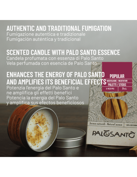Fumigation Kit: Peruvian Palo Santo 'Popular' Sticks + Scented Candle - dettaglio 3