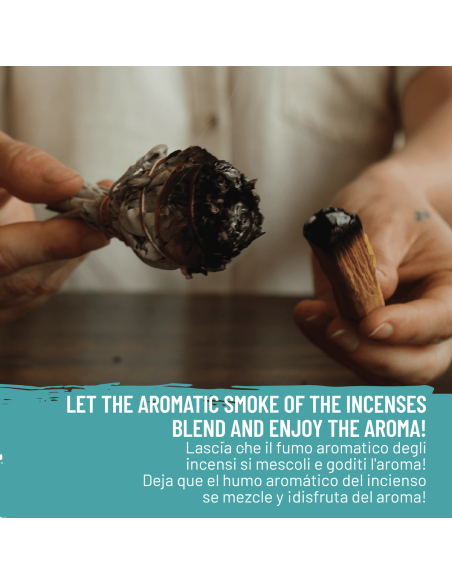 Salvia Bianca & Palo Santo - Incenso Naturale ed Ecosostenibile Smudge e Paletti
