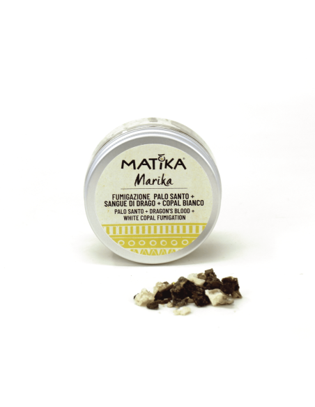 Mélange d'Encens 'Marika' avec Palo Santo, Sang de Dragon et Copal Blanc pour Fumigation