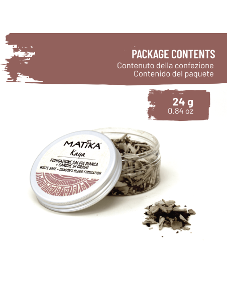 Miscela di Incensi 'Kaya' con Salvia Bianca e Sangue di Drago per Fumigazione
