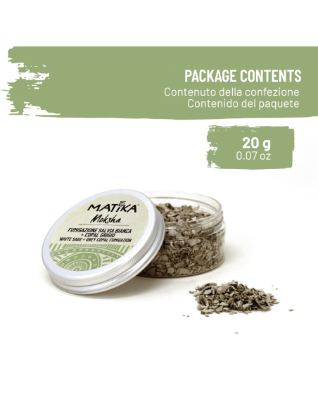 Mélange d'Encens 'Moksha' avec Sauge Blanche et Copal Gris  pour Fumigation
