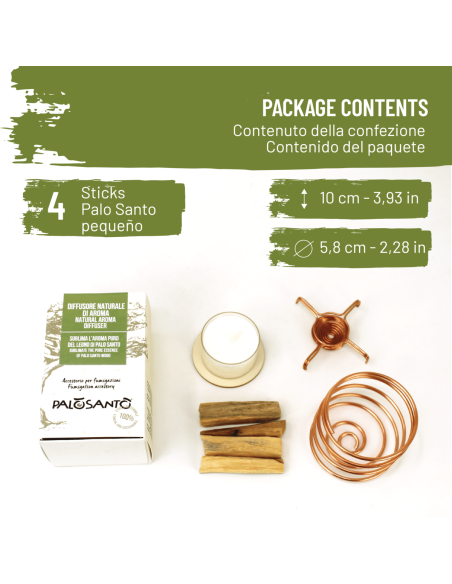 Difusor de Aroma de Palo Santo con Palitos Pequeño incluidos