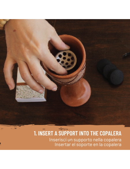 Quemador de Incienso Copalera + Virutas de Palo Santo + Carbones - Paquete de Palo Santo