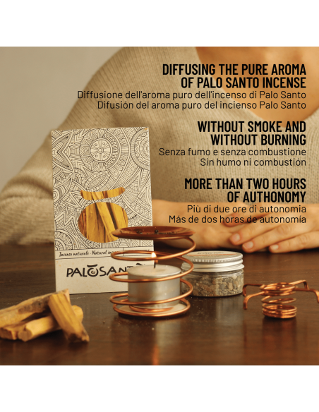 Palo Santo Sublimation Kit: Copper Aroma Diffuser + 8 Palo Santo Pequeño Sticks + Palo Santo Resin - dettaglio 3