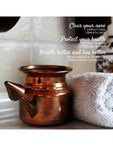 Neti Pot de cobre para el lavado nasal