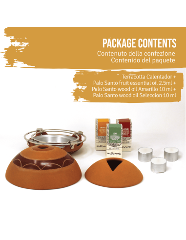 Kit Diffusore 'Calentador' in Terracotta + Oli Essenziali di Palo Santo - dettaglio 2