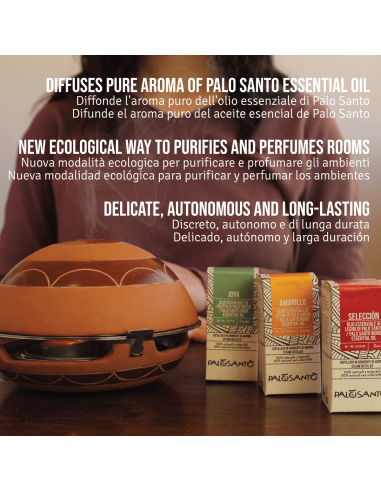 Kit Diffusore 'Calentador' in Terracotta + Oli Essenziali di Palo Santo - dettaglio 3