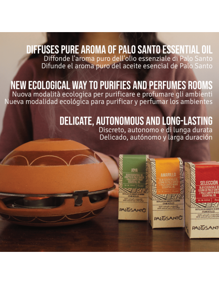 Kit Diffusore 'Calentador' in Terracotta + Oli Essenziali di Palo Santo - dettaglio 3