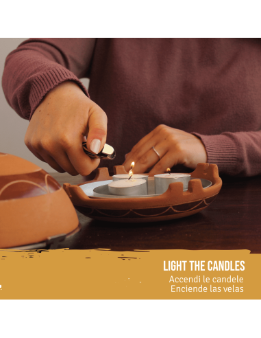 Kit Diffusore 'Calentador' in Terracotta + Oli Essenziali di Palo Santo - dettaglio 4