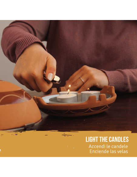 Kit Diffusore 'Calentador' in Terracotta + Oli Essenziali di Palo Santo - dettaglio 4