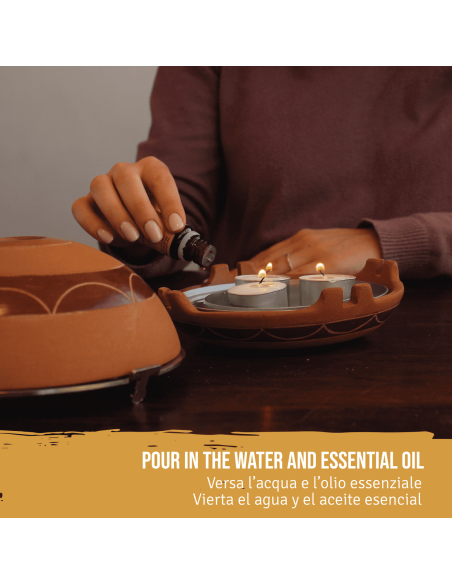 Kit Diffusore 'Calentador' in Terracotta + Oli Essenziali di Palo Santo - dettaglio 5