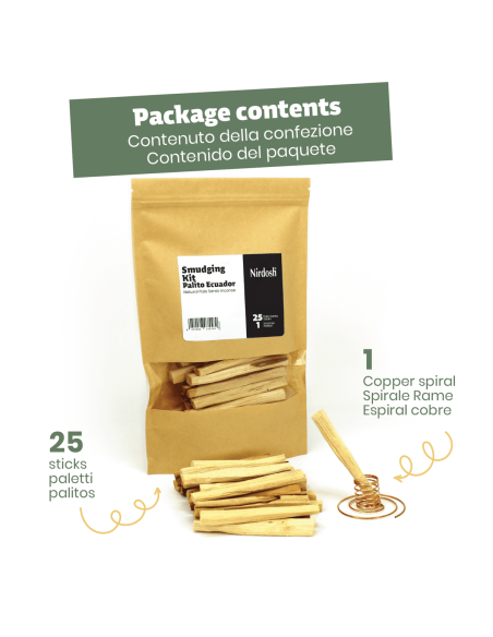 Kit Palito Équateur avec porte-encens en cuivre