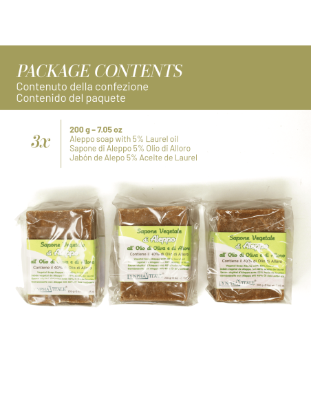 Kit of 3 Aleppo Soaps – 5% Laurel Oil