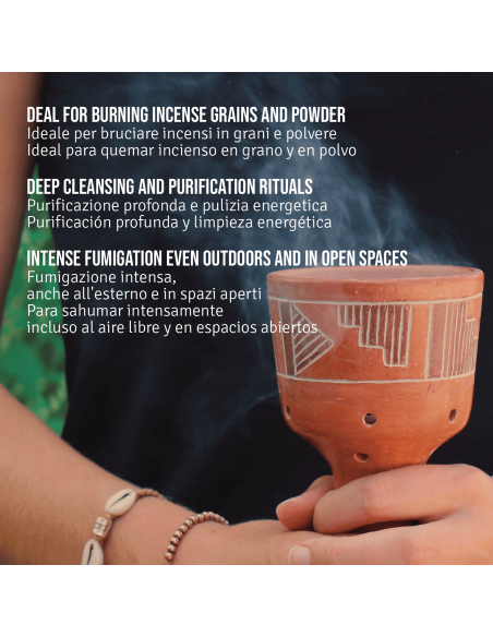 Brûleur d'encens en terre cuite Copalera Yolath