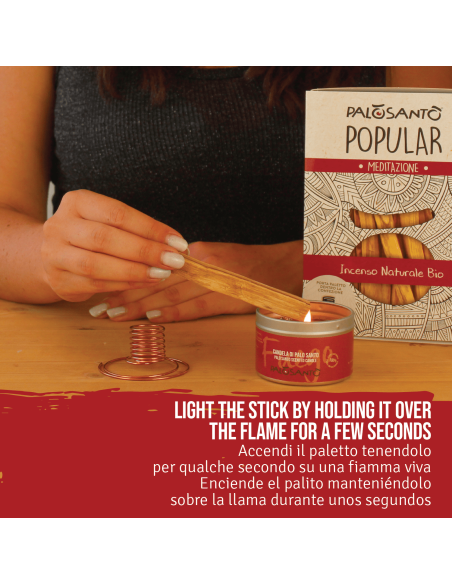 Palo Santo Räucherstäbchen 7 Stäbchen + Palo Santo Stäbchenhalter aus Kupfer – Palo Santo Bundle