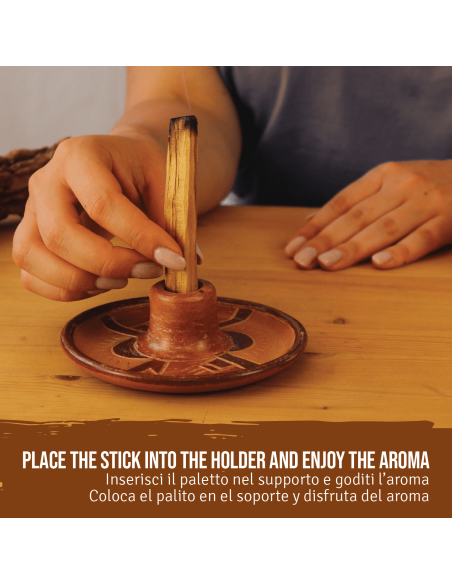 Incense Holder + Palo Santo variety: 5 Amarillo Sticks - 5 Seleccion Sticks - 3 Especial Sticks