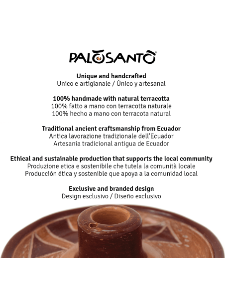 Porte-encens Palo Santo 'Mochica' avec 1 bâton de Palo Santo inclus