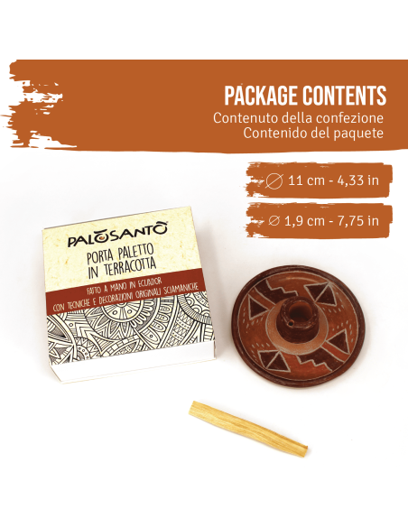 Porte-encens Palo Santo 'Mochica' avec 1 bâton de Palo Santo inclus