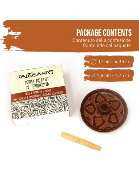 Palo Santo 'Cuenco' Incense Holder with 1 Palo Santo Stick included