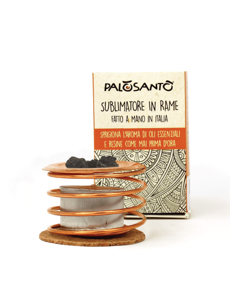Sublimateur en cuivre avec bougie et résine de Palo Santo inclus