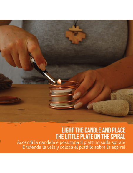 Sublimatore in Rame con Candela e Resina di Palo Santo inclusi
