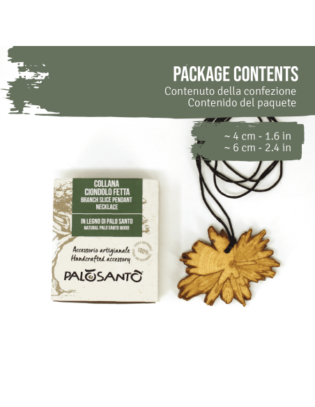 Ciondolo Fetta in Legno di Palo Santo