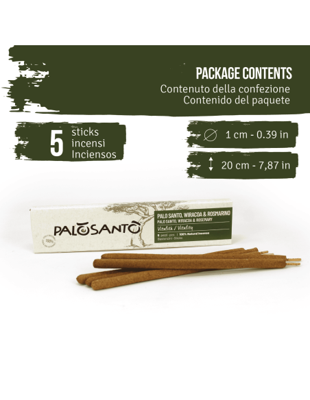 Varillas de Incienso Palo Santo con Wiracoa y Romero