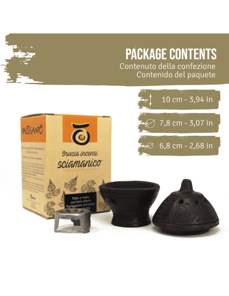 Quemador de Incienso Redondo de Terracota - negro