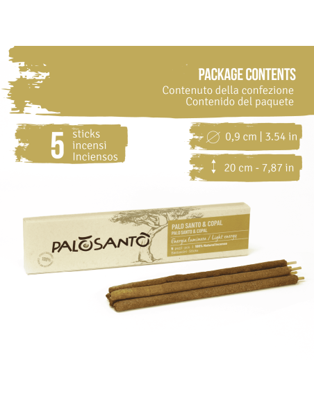Bâtonnets d'encens Palo Santo avec Copal