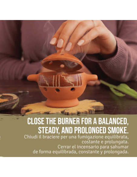 Brûleur d'encens en terre cuite 'Chorrera' - naturel