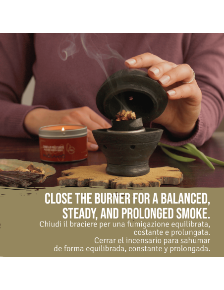Terracotta Round-Shaped Incense Burner - black