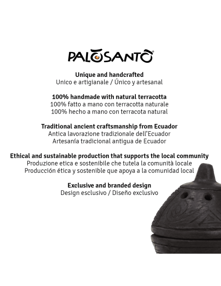Terracotta Round-Shaped Incense Burner - black
