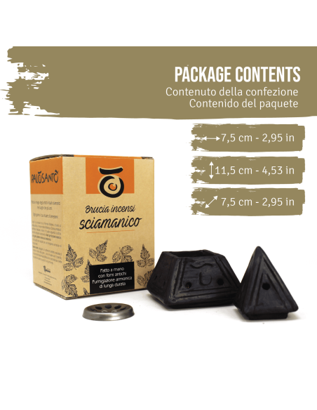 Brucia Incenso Braciere Piramide Nera