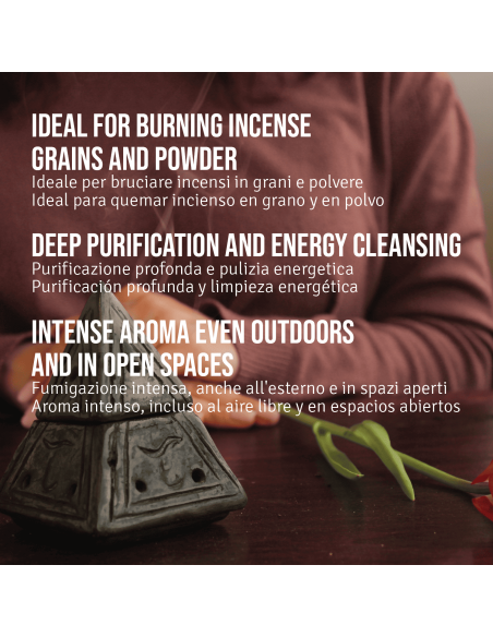 Terracotta Incense Burner Black Pyramid