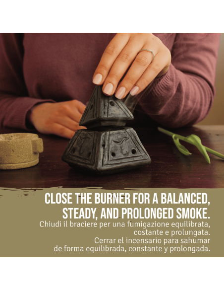Terracotta Incense Burner Black Pyramid