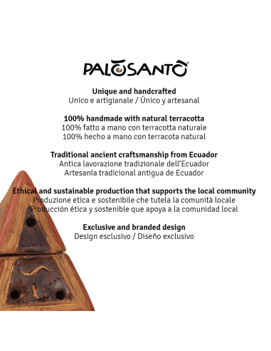 Terrakotta Räuchergefäß Pyramide - natur