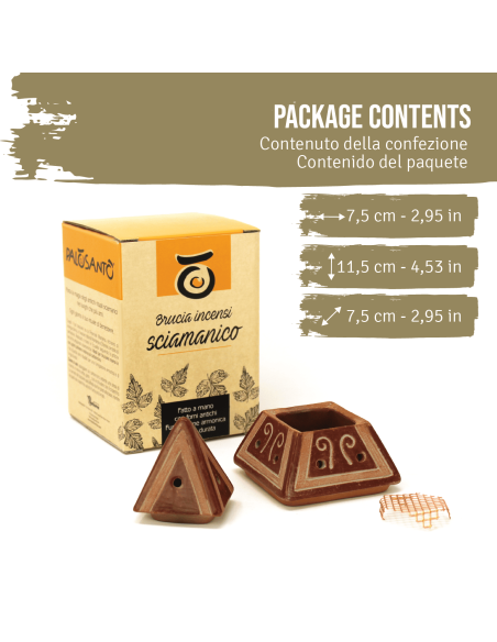 Brucia Incenso Braciere Piramide In Terracotta