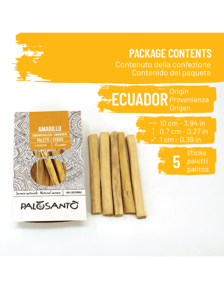 Paletti Palo Santo Amarillo - Incenso Naturale ed Ecosostenibile