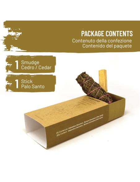 Cedro & Palo Santo - Smudge e Paletto Incenso Naturale ed Ecosostenibile