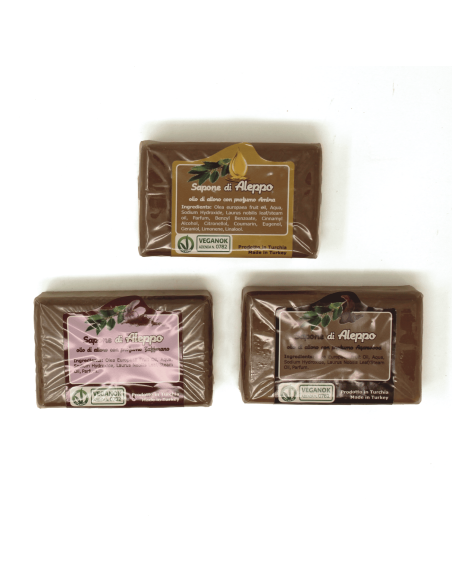 Kit Saponette Aleppo Profumate – Rosa, Agarwood, Zafferano