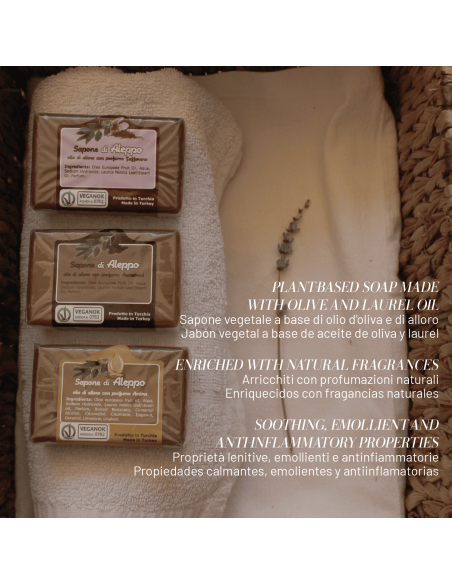 Kit Saponette Aleppo Profumate – Rosa, Agarwood, Zafferano