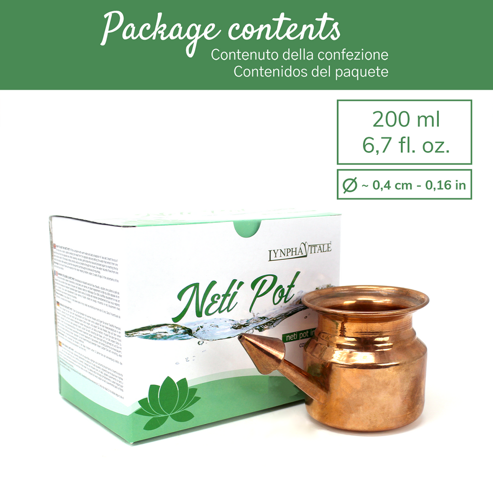 Neti Pot In Rame per Lavaggi Nasali Rimedio Ayurvedico Neti Lota - dettaglio 2