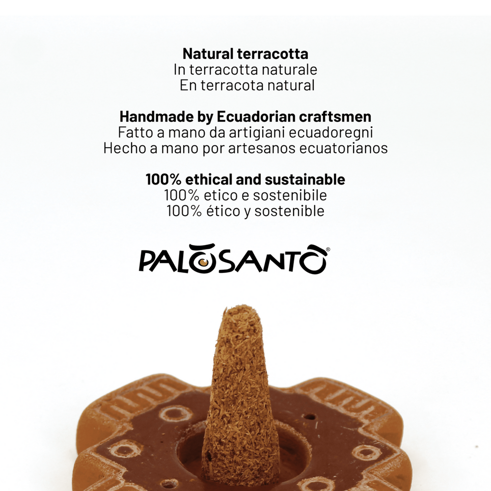Porta Incenso Chakana in Terracotta per Coni e Stick - dettaglio 7