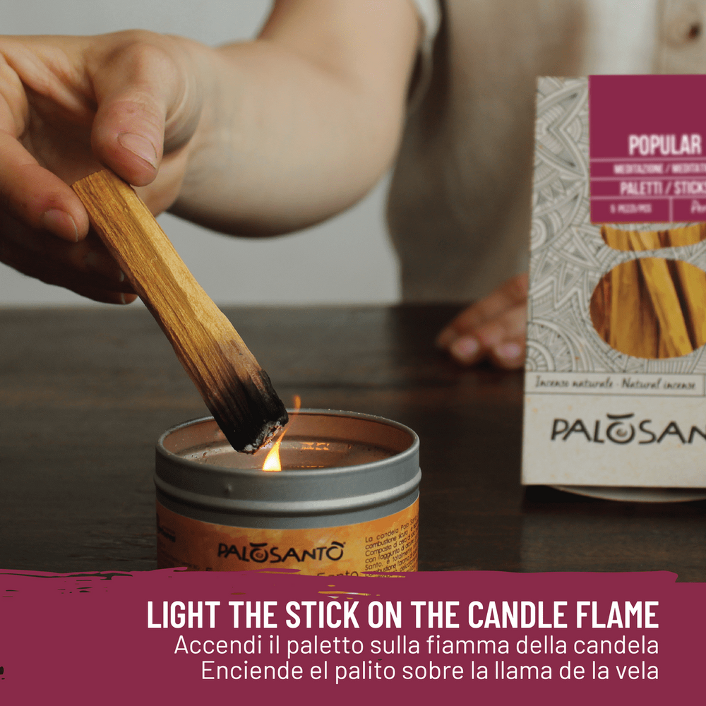 Kit Fumigazione: Paletti Palo Santo 'Popular' Perù + Candela Profumata - dettaglio 4